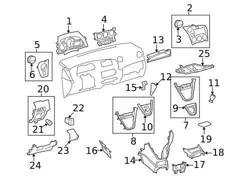 Instrument Panel Components for 2009 Toyota Matrix #0