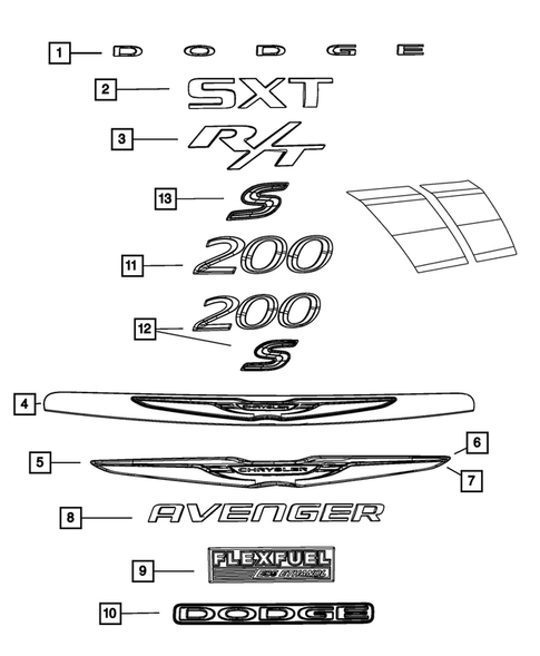 Nameplates for 2011 Chrysler 200 #0