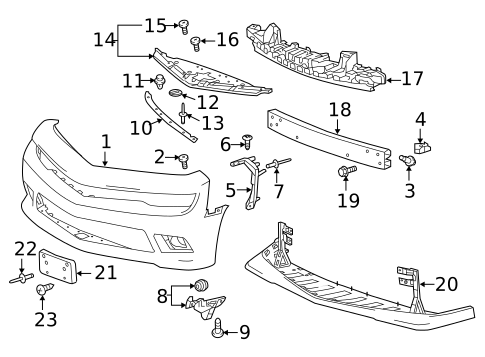 Bumper & Components - Front for 2014 Chevrolet Camaro #0