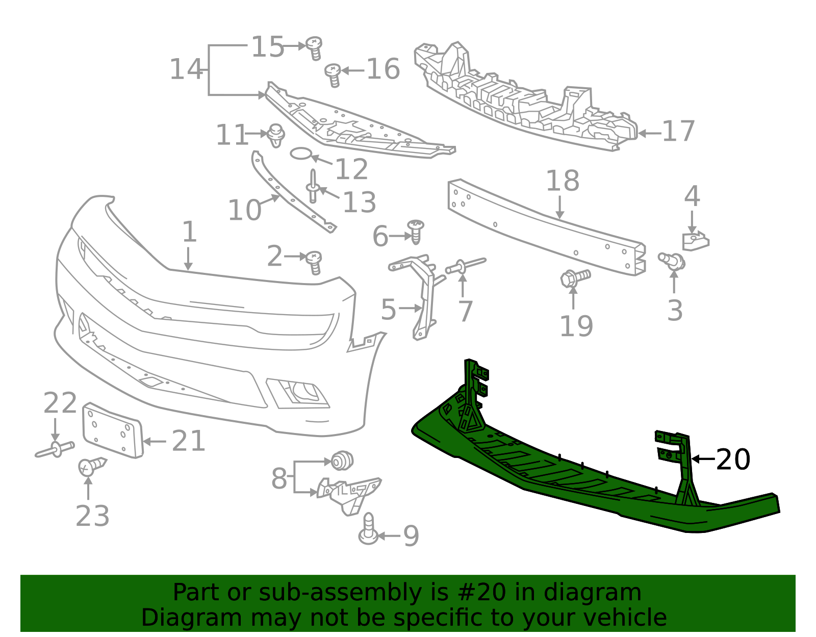 2014-2015 Chevrolet Camaro Black Front End Spoiler 23104737 | OEM Parts ...