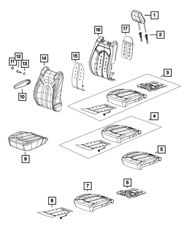 5XG261A3AC - Interior Trim: Front Headrest, Right Or Left for Mopar Image image