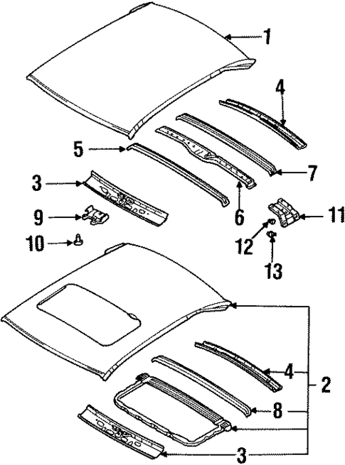 Roof & Components for 2001 INFINITI G20 #0