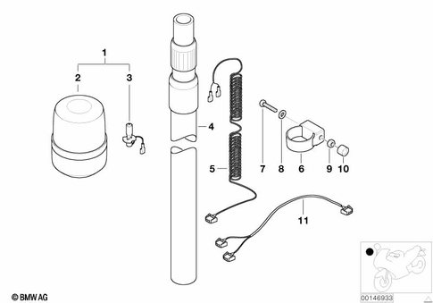 Priority Vehicle Light (Authorities) for 2006 BMW-Motorrad R 900 RT 05 SF #0