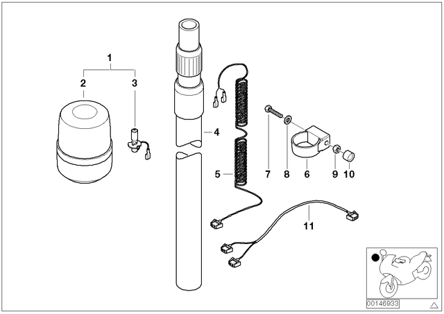 61112317385 - : Lead For Priority-Vehicle Light Cable for BMW-Motorrad Image
