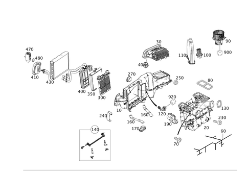 Heater and Evaporator Housing with Blower and Wiring Harness for 2011 Mercedes-Benz SLS AMG #0