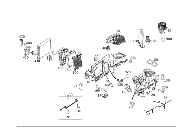 2048303203 - Heating and Ventilation: Housing for Mercedes-Benz: C250, C300, C350, E250, E350, E550, E63 AMG, E63 AMG S, SLS AMG Image image