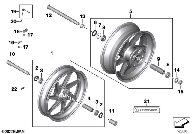 36315B645A8 - Wheels and Tires: Forged Wheel, Front - 3.5X17 for BMW-Motorrad Image