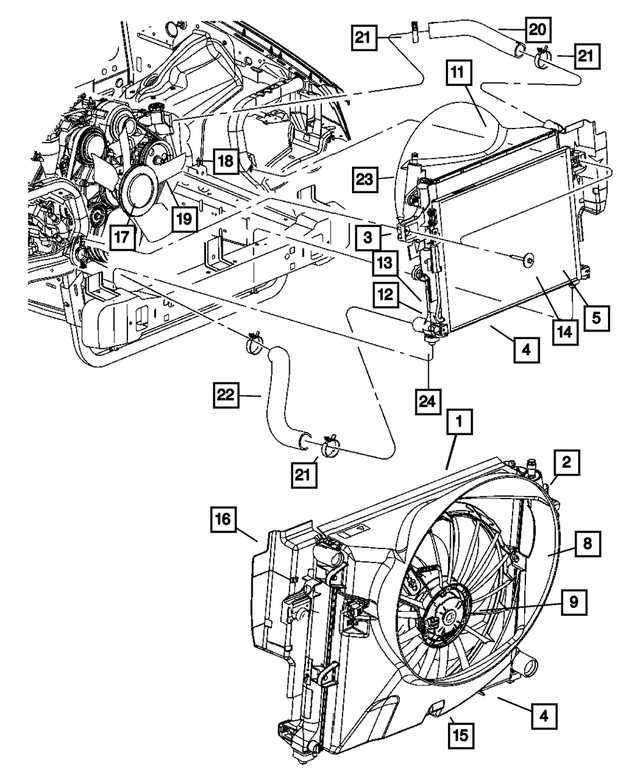 5143209AB - Cooling: Fan Shroud for Mopar Image