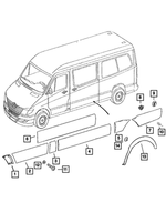 1RQ09P01AA - : Body Side Molding, Left for Dodge: Sprinter 2500, Sprinter 3500 Image