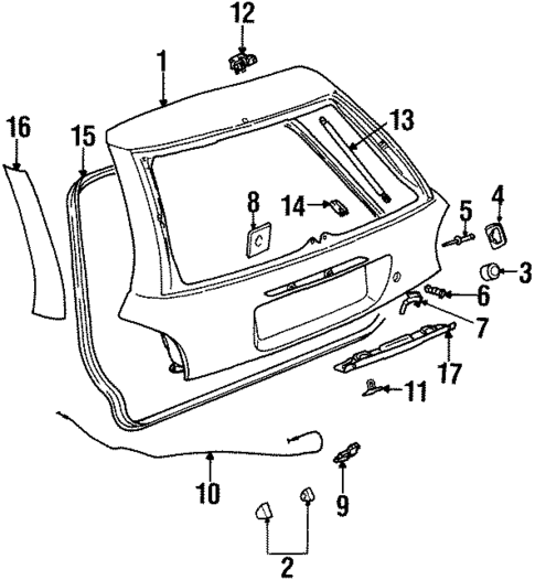 Exterior Trim - Lift Gate for 1997 Saturn SW2 #0