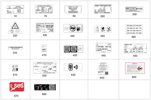 Type Plate, Guide Signs for 2021 Mercedes-Benz A35 AMG #0
