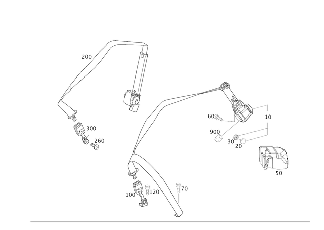 2928600485 - Rear Seat: Seat Belt for Mercedes-Benz: GLE43 AMG, GLE450 AMG, GLE63 AMG S Image image