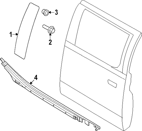 Exterior Trim - Rear Door for 2025 Ford F-250 Super Duty #1