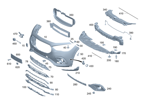 Front Bumper for 2023 Mercedes-Benz GLA45 AMG #0