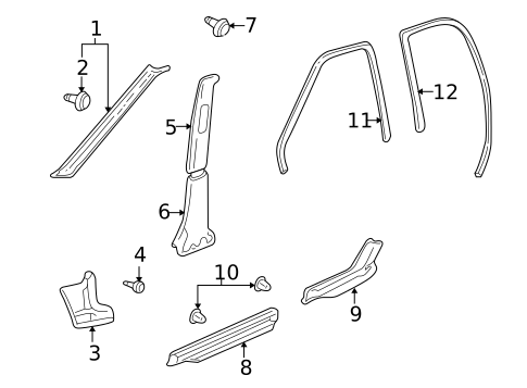 Interior Trim - Pillars for 1999 Chevrolet Tracker #0