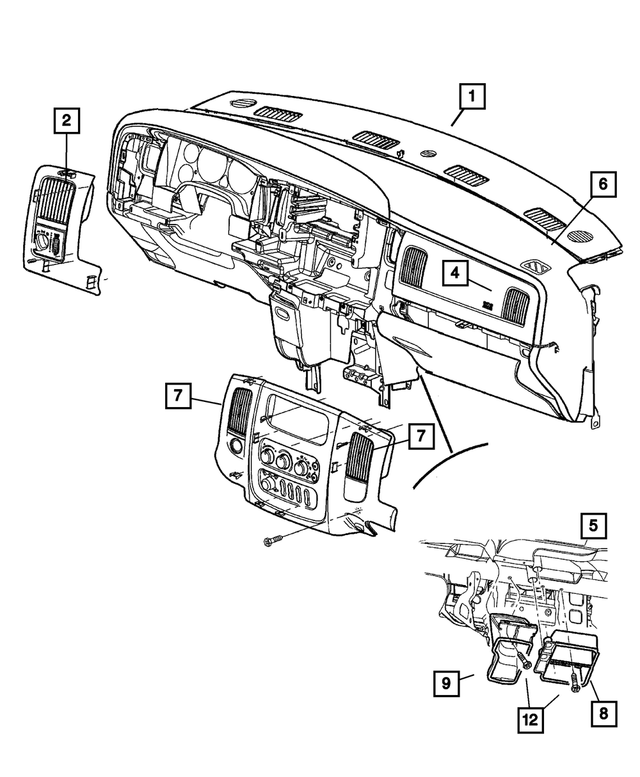 5GT31XDVAC - Air Conditioning &amp; Heater: Instrument Panel Cover for Mopar Image