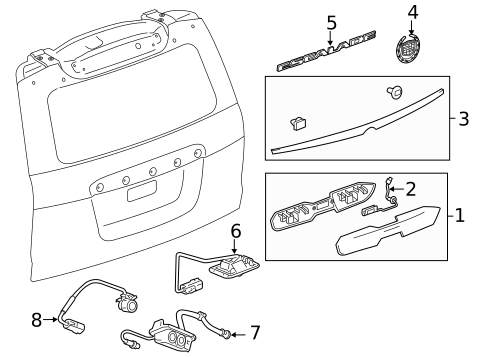 Exterior Trim - Lift Gate for 2018 Cadillac Escalade #0