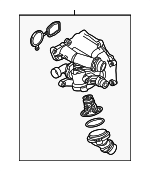 6K121111P - Cooling System: Thermostat Housing for Volkswagen Image