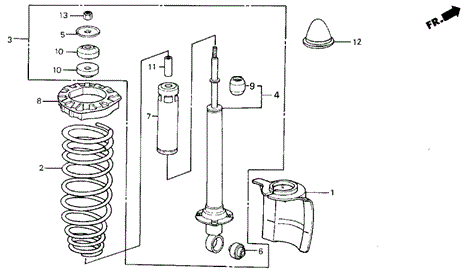 Rear Shock Absorber for 1986 Acura Integra #0