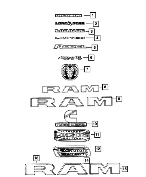Nameplates for 2025 Ram 2500 #0