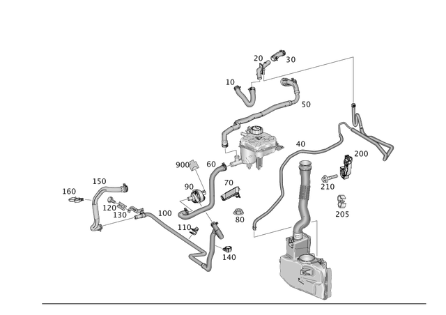1668305401 - Heating and Ventilation: Hose Line for Mercedes-Benz: GLE300d, ML250, Sprinter 3500 Image