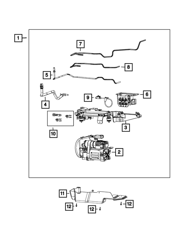 R8597424AA - Front Suspension: Air Suspension Compressor, Remanufactured for Mopar Image
