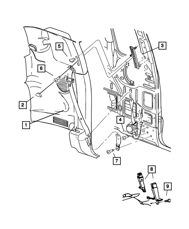 5JA11XDVAD - Interior Trim: Front Outer Seat Belt, Left for Mopar Image