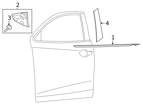 Exterior Trim - Front Door for 2020 Toyota Yaris #0