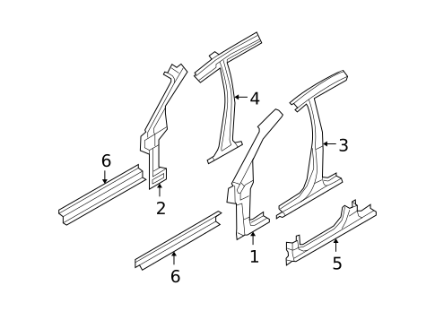 Hinge Pillar for 2009 Kia Rondo #0