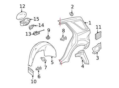 Quarter Panel & Components for 2008 Mercedes-Benz ML350 #0