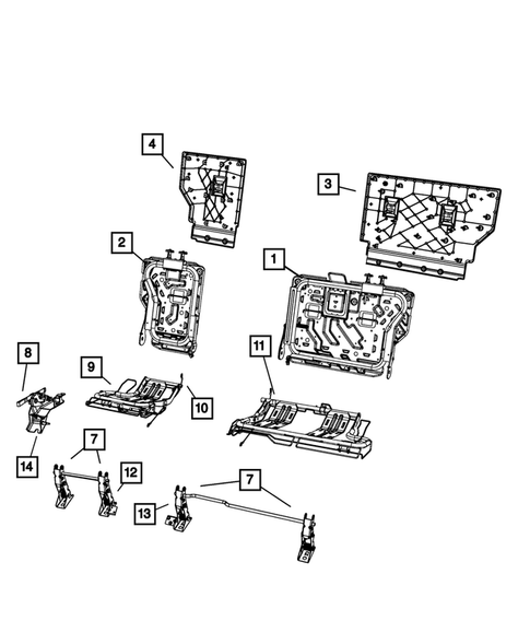 Rear Seats - Second Row - Adjusters, Recliners, Shields and Risers for 2011 Jeep Liberty #0
