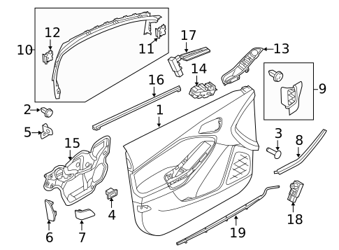 Interior Trim - Front Door for 2017 Ford Focus #0