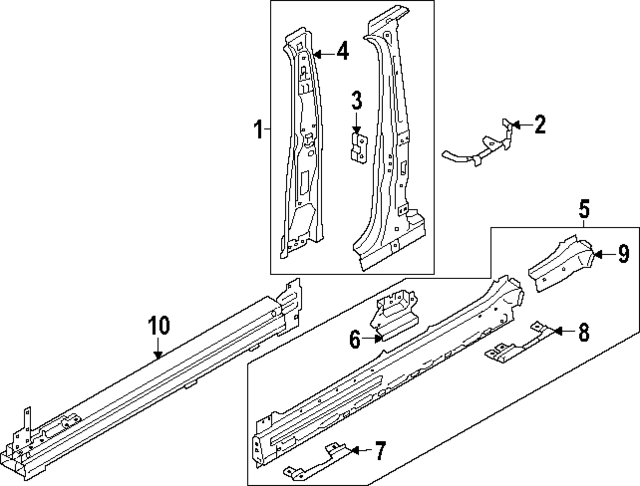 11A809220A - Body: Center Pillar Reinforced for Audi Image