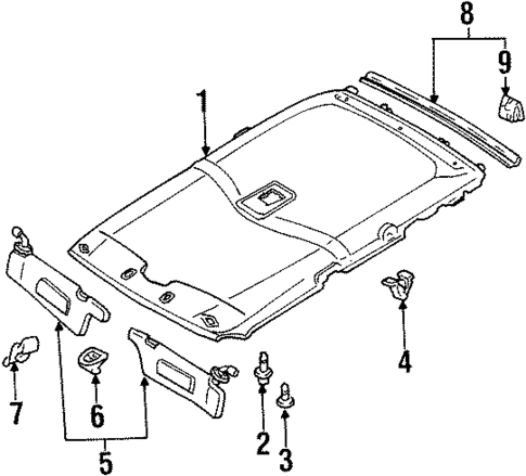 Interior Trim - Roof for 1997 Mercury Tracer #0