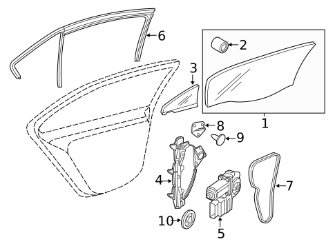 Glass - Rear Door for 2016 Volkswagen Jetta #0