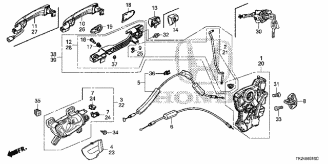 Front Door Locks - Outer Handle for 2012 Honda Civic #0