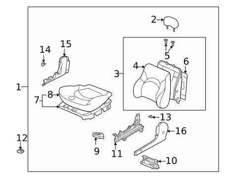 Front Seat Components for 2005 Kia Optima #1