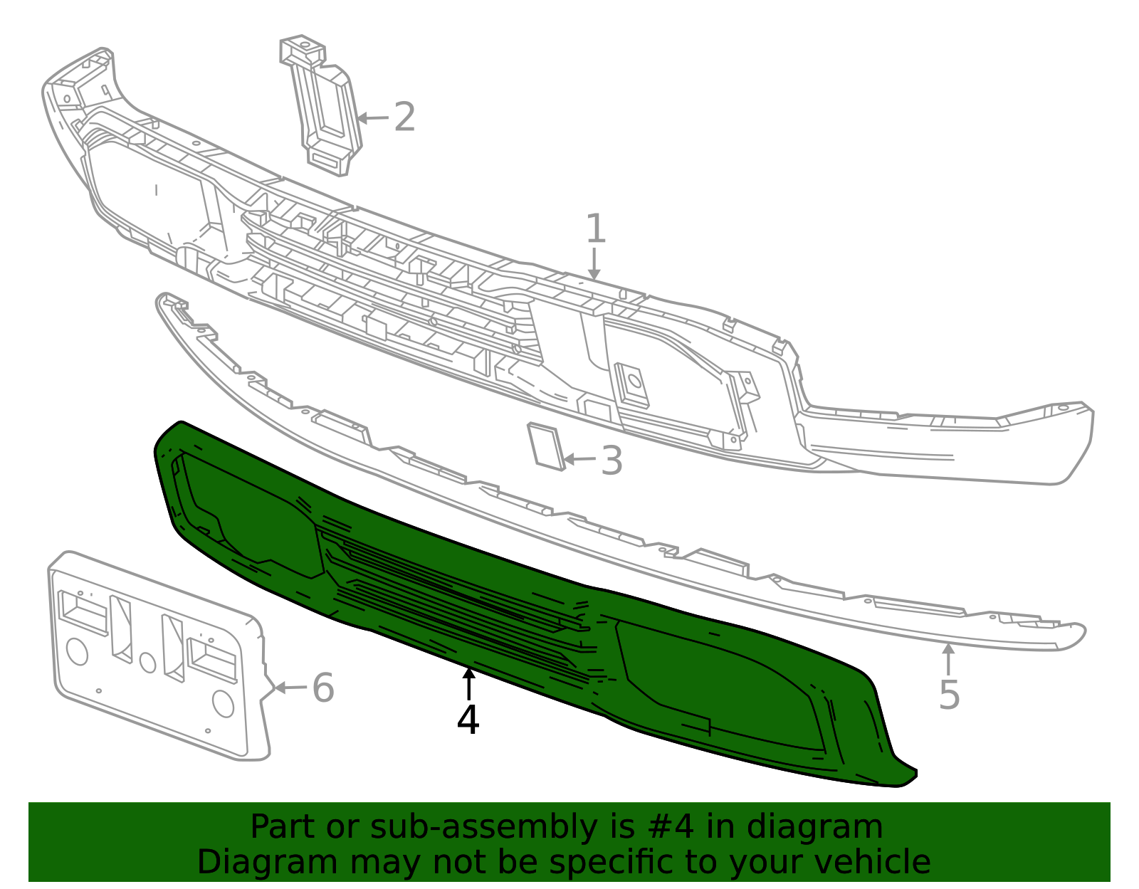 2022-2026 GMC Front Bumper Impact Bar Skid Plate 84878746 | OEM