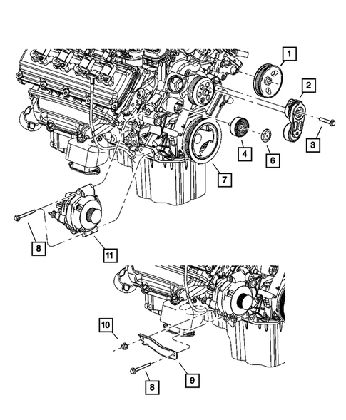 Pulleys and Related Parts for 2007 Jeep Grand Cherokee #1