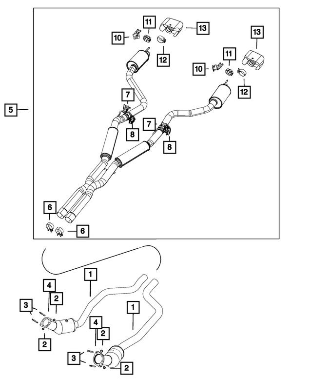 68516708AA - Exhaust: Exhaust Muffler And Resonator for Mopar Image image