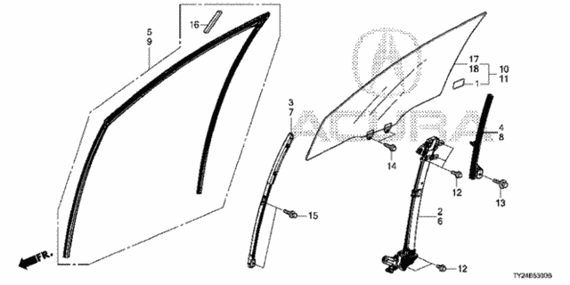 Front Door Glass  - Regulator for 2015 Acura RLX #0