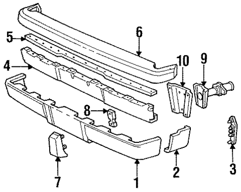 Bumper & Components - Rear for 1990 Chrysler New Yorker #0