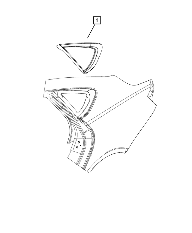 68145493AB - Glass: Quarter Window Glass, Left for Mopar Image image