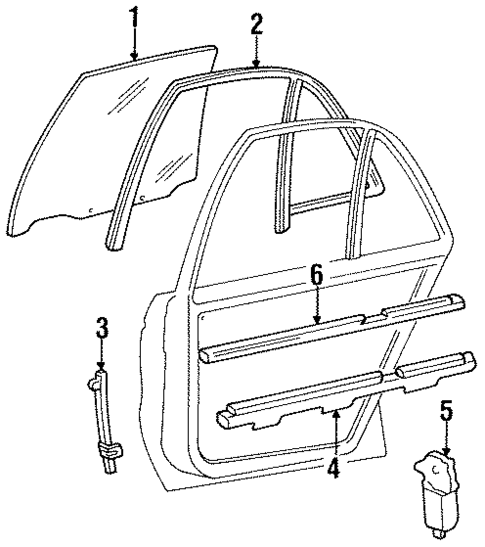 Glass - Rear Door for 1996 Buick LeSabre #0