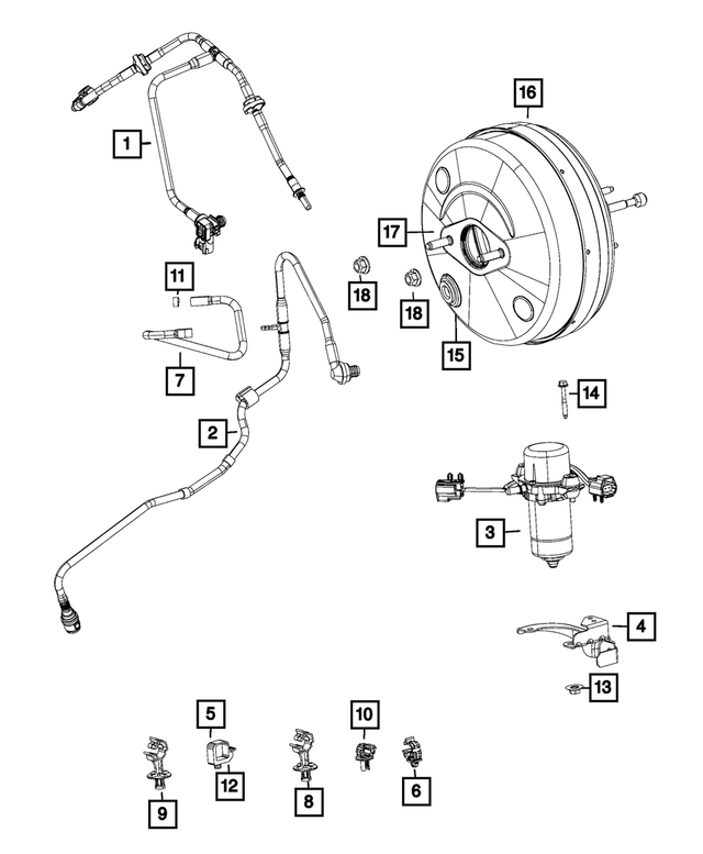 68167956AA - Brakes: Brake Booster Vacuum Hose for Ram: ProMaster 1500, ProMaster 2500, ProMaster 3500 Image