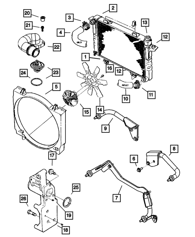 55111033AA - Cooling: Radiator Clamp for Mopar Image