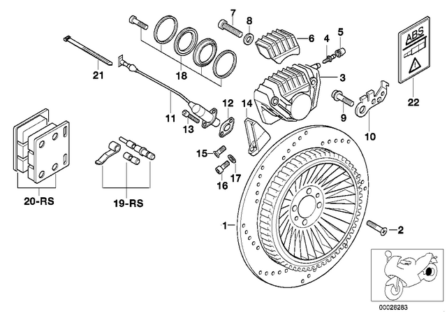 34212330021 - Brakes: Countersunk Head Screw - M8X20 tuflok for BMW-Motorrad Image