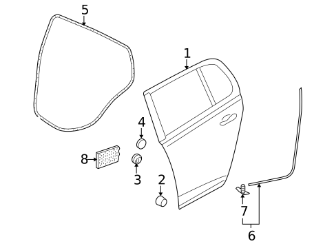 Door & Components for 2011 Volkswagen GTI #0