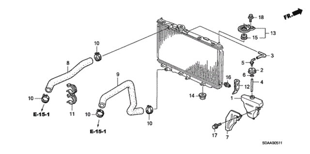 Radiator Hose - Reserve Tank (V6) for 2007 Honda Accord #0