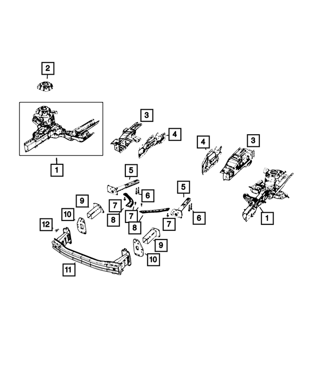 68243823AA - : Lower Load Beam Extension, Left for Mopar Image